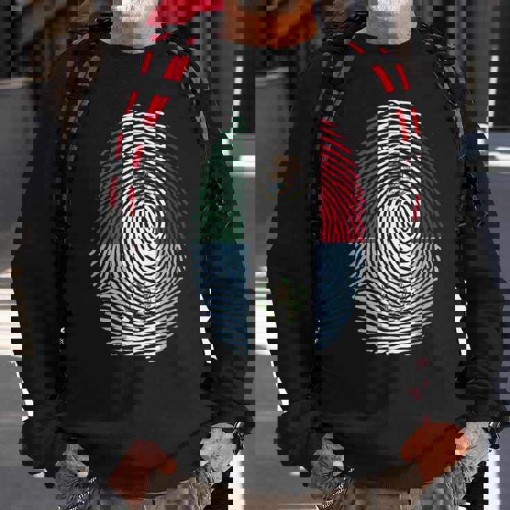 Mexico & Guatemala Fingerprint Half Mexican Guatemalan Roots Sweatshirt Gifts for Old Men