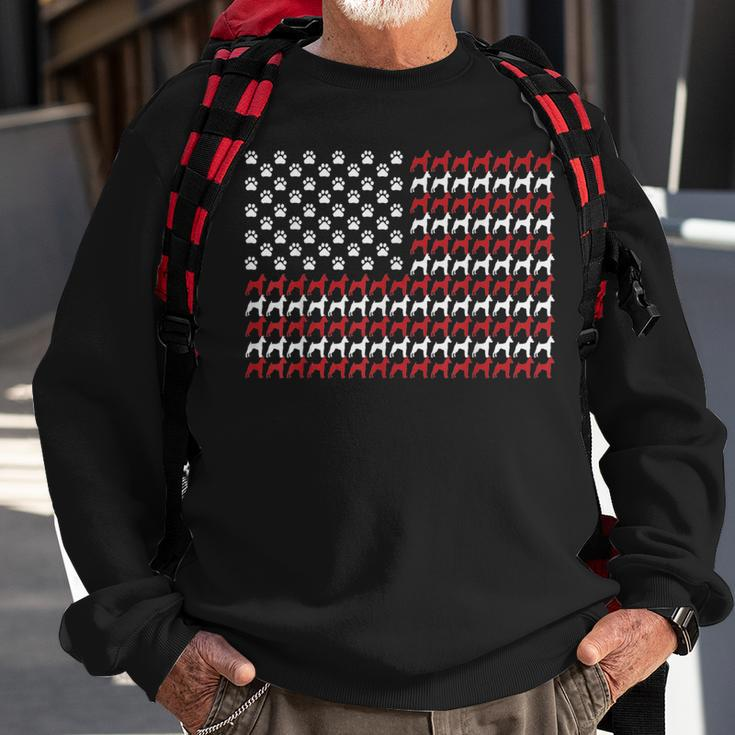 Miniature Pinscher Dog American Flag Patriotic 4Th Of July Sweatshirt Gifts for Old Men