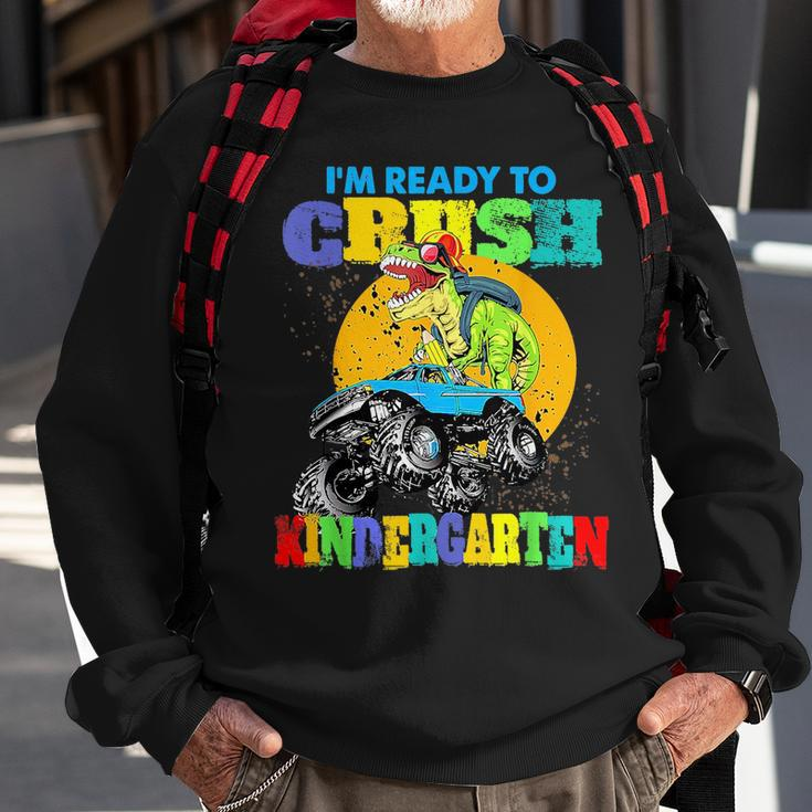 Monster Truck Dinosaur Im Ready To Crush Kindergarten Sweatshirt Gifts for Old Men