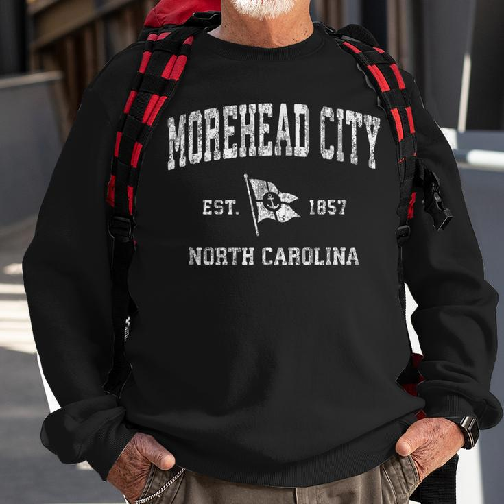 Morehead City North Carolina Nc Vintage Boat Anchor Flag Sweatshirt Gifts for Old Men