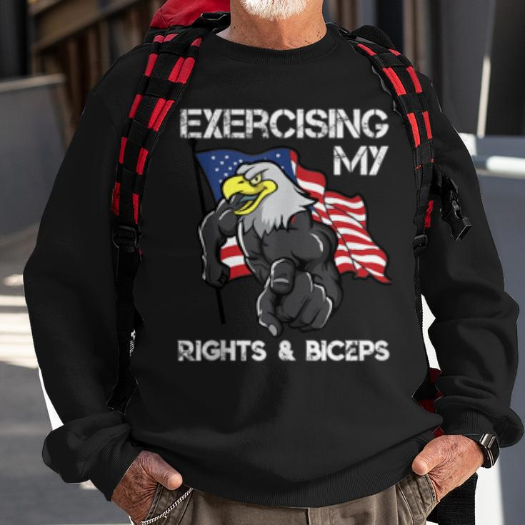 Motivational Workout Fitness Pun Fun Eagle American Patriot Sweatshirt Gifts for Old Men
