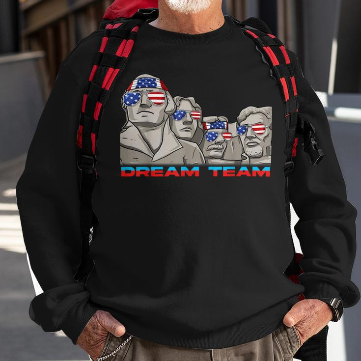 Mount Rushmore 4Th Of July Funny Patriotic Presidents Team 1 Sweatshirt Gifts for Old Men
