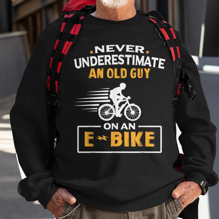 Mountain Bike Ebike Biker Dad Cyclist Gift Ebike Bicycle Gift For Mens Sweatshirt Gifts for Old Men