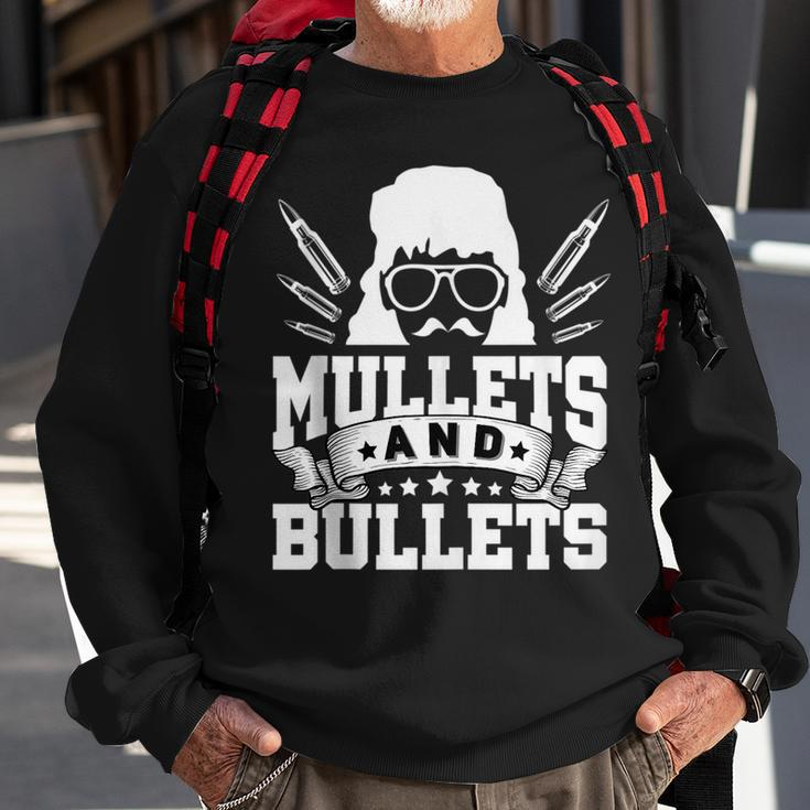Mullet & Bullets - Funny Redneck Mullet Sweatshirt Gifts for Old Men