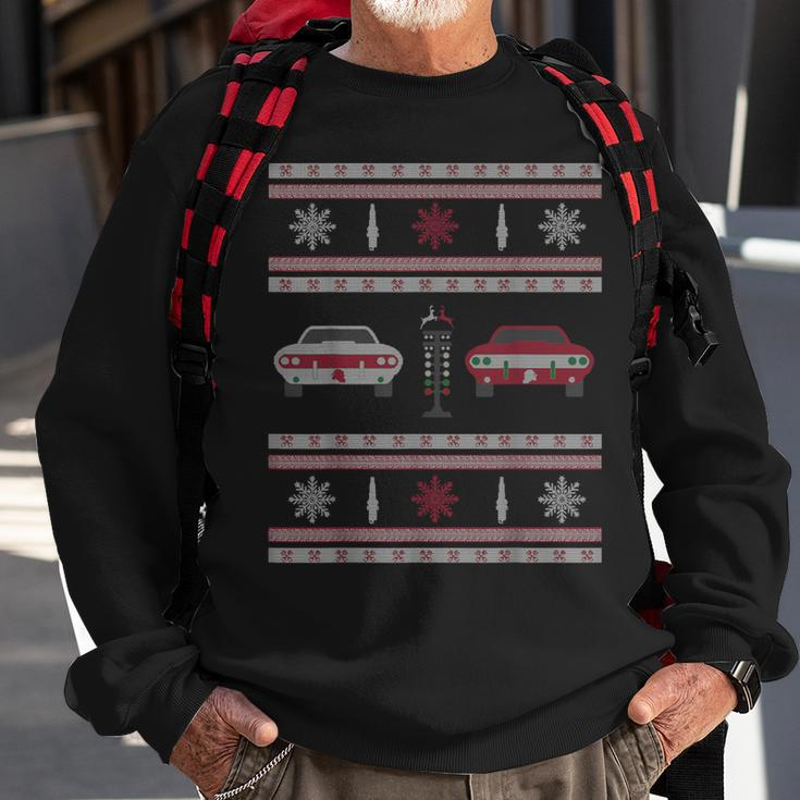 Muscle Cars Drag Racing Ugly Christmas Sweater Sweatshirt Gifts for Old Men