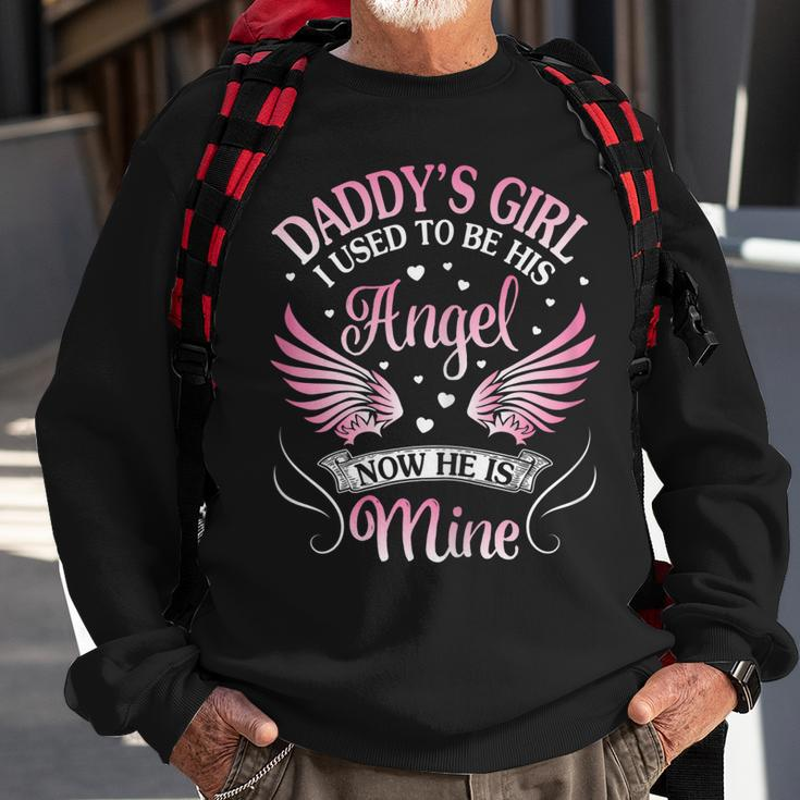 My Dad Is My Guardian Angel Daddys Girl Daughter Sweatshirt Gifts for Old Men