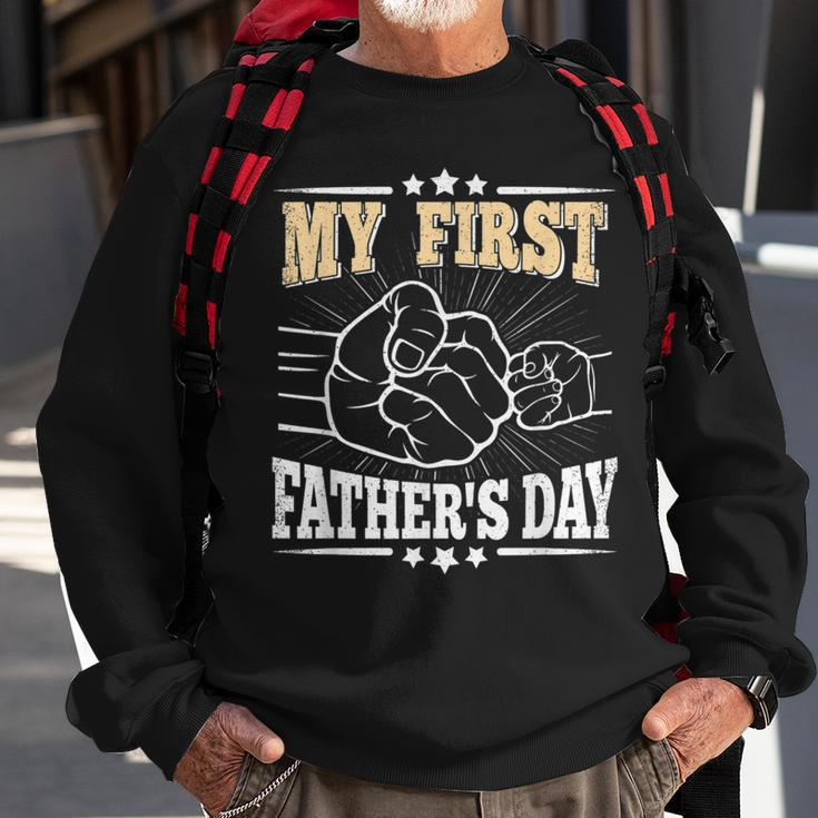 My First Fathers Day Daddy Dad Papa Funny First Fathers Day Sweatshirt Gifts for Old Men