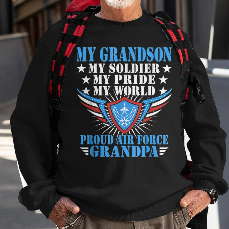 My Grandson Is A Soldier Airman Proud Air Force Grandpa Gift Gift For Mens Sweatshirt Gifts for Old Men
