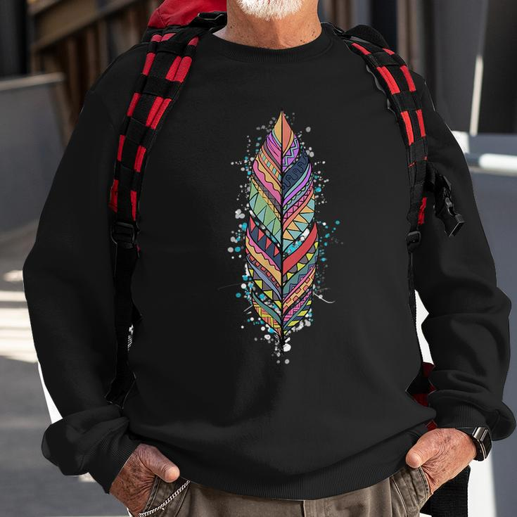 Native American Feather Indian Design Sweatshirt Gifts for Old Men
