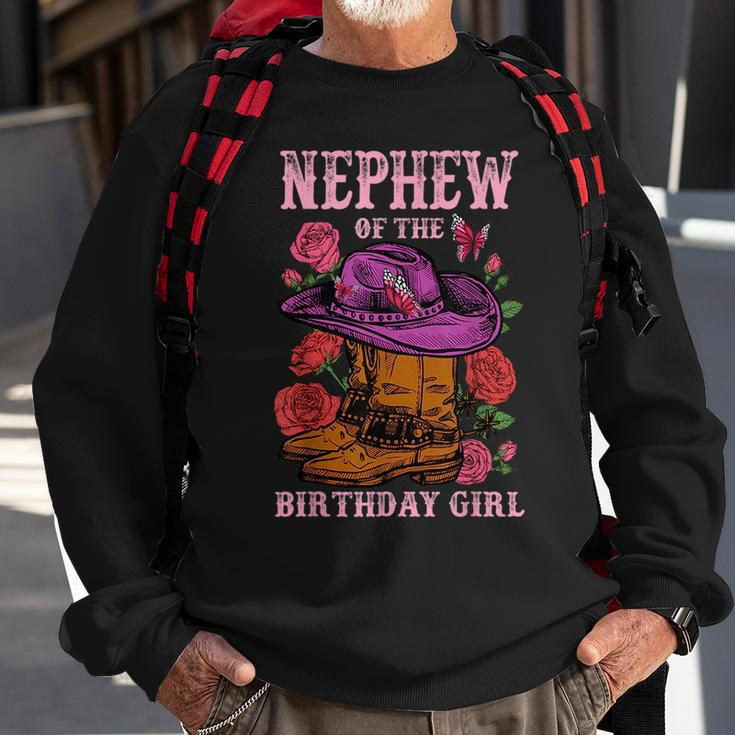 Nephew Of The Birthday Girl Pink Boots Cowgirl Matching Sweatshirt Gifts for Old Men