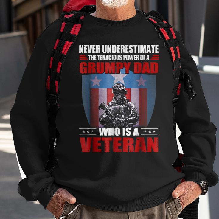 Never Underestimate A Grumpy Dad Who Is A Veteran Sweatshirt Gifts for Old Men
