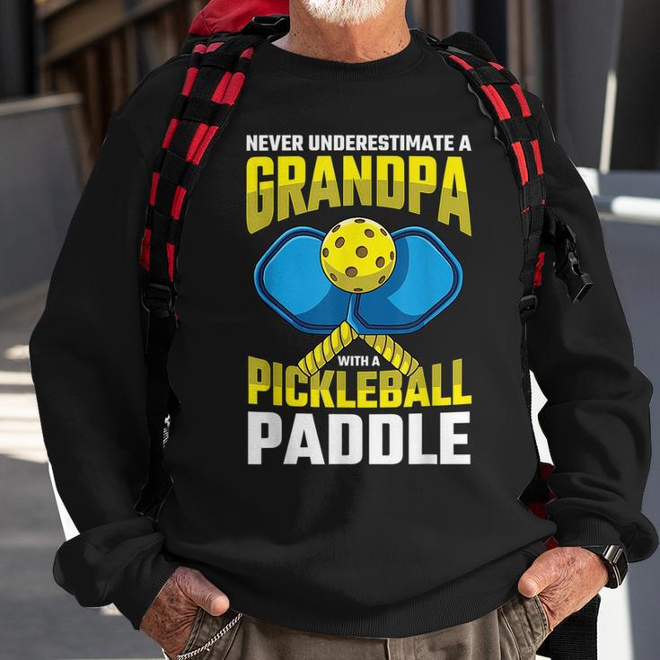 Never Underestimate A Pickleball Grandpa Player Funny Gift For Mens Sweatshirt Gifts for Old Men