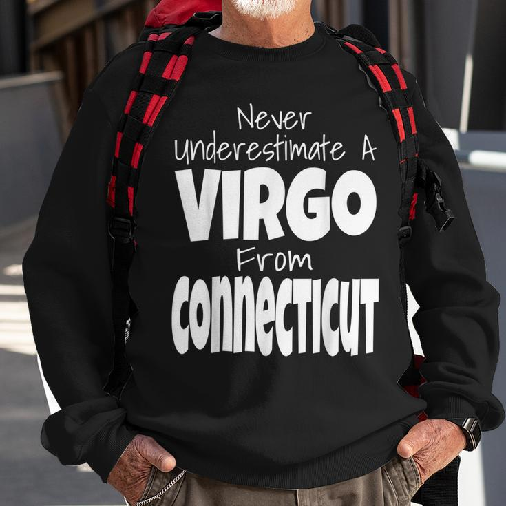Never Underestimate A Virgo From Connecticut Zodiac Sign Sweatshirt Gifts for Old Men