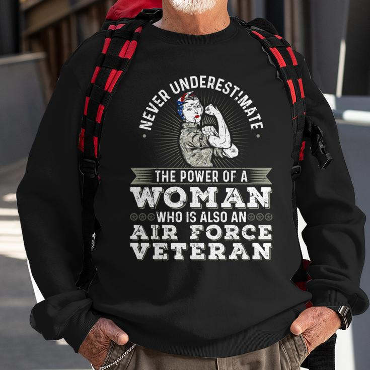 Never Underestimate A Woman Air Force Veteran Soldier Sweatshirt Gifts for Old Men