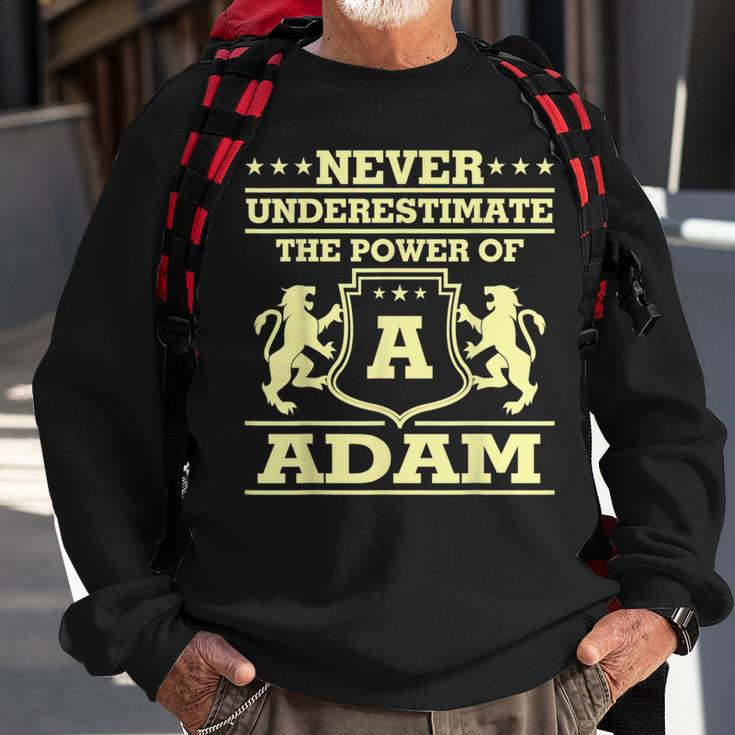 Never Underestimate Adam Personalized Name Sweatshirt Gifts for Old Men