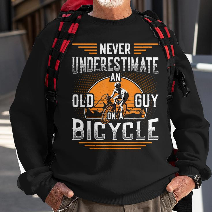 Never Underestimate An Old Guy On A Bicycle Old Guy Bike Gift For Mens Sweatshirt Gifts for Old Men