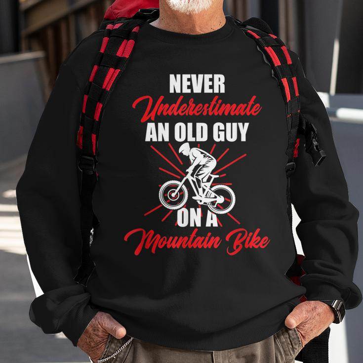 Never Underestimate An Old Guy On A Mountain Bike Cycling Sweatshirt Gifts for Old Men