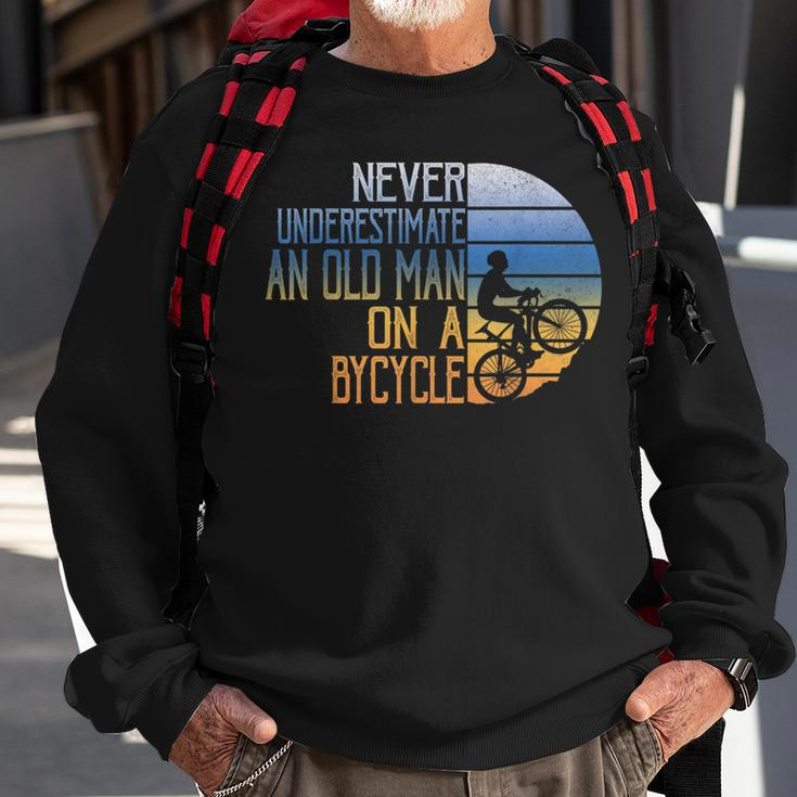 Never Underestimate An Old Man Road Bike Gift For Mens Sweatshirt Gifts for Old Men