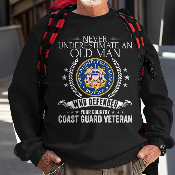 Never Underestimate An Old Man Us Coast Guard Veteran Funny Veteran Funny Gifts Sweatshirt Gifts for Old Men
