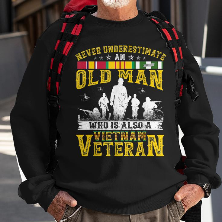 Never Underestimate An Old Man Vietnam Veteran Gift For Mens Sweatshirt Gifts for Old Men