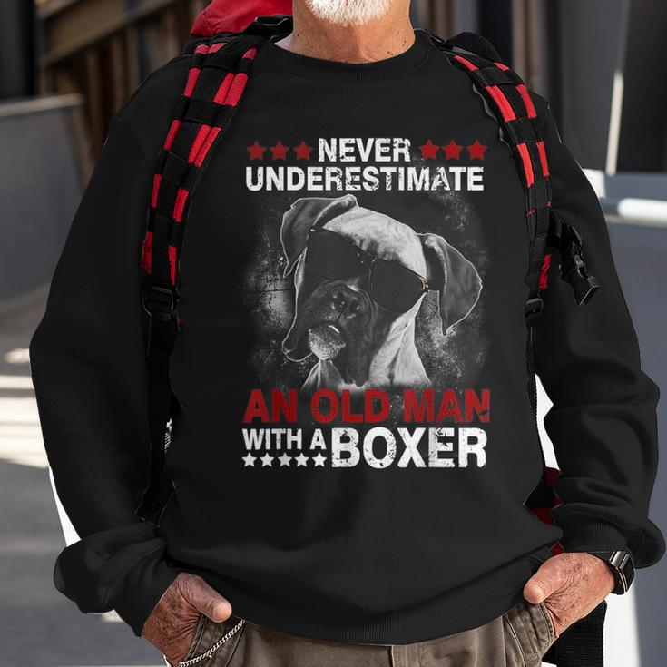 Never Underestimate An Old Man With A Boxer Sweatshirt Gifts for Old Men