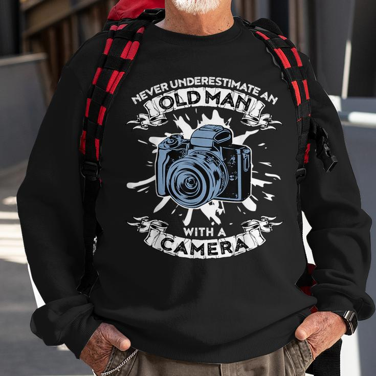Never Underestimate An Old Man With A Camera Old Man Funny Gifts Sweatshirt Gifts for Old Men