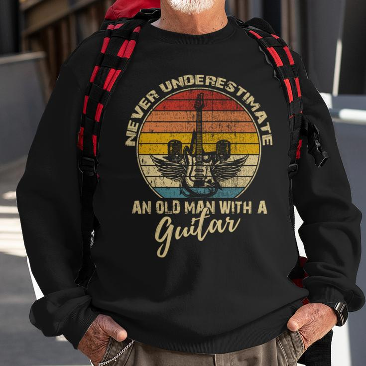 Never Underestimate An Old Man With A Guitar Player Vintage Sweatshirt Gifts for Old Men