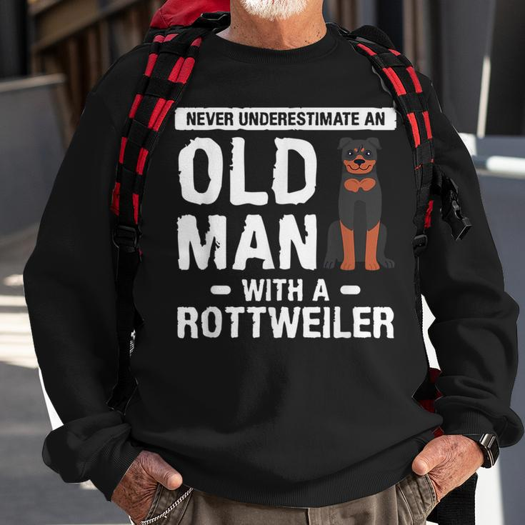 Never Underestimate An Old Man With A Rottweiler Dog Lover Sweatshirt Gifts for Old Men
