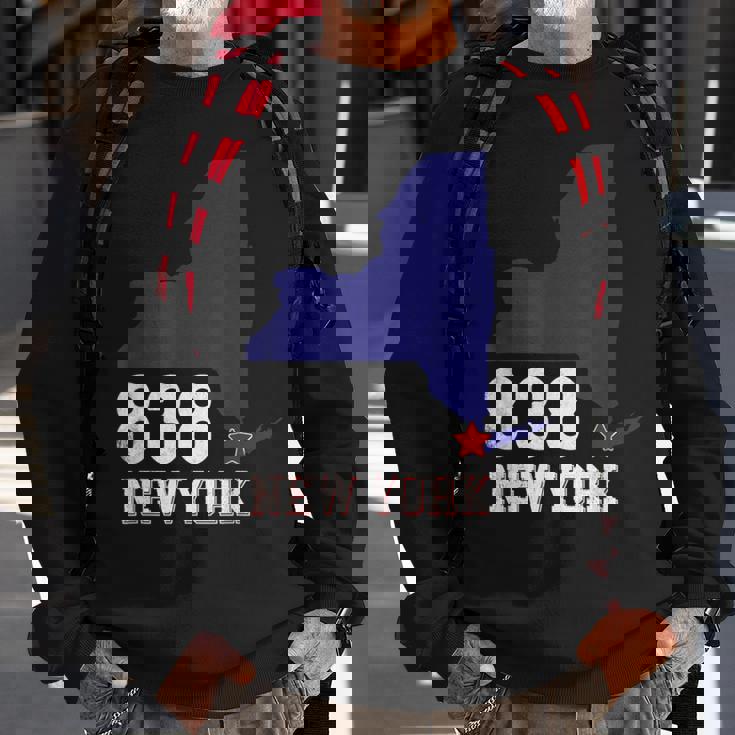 New York Area Code 838 New York Ny Map Sweatshirt Gifts for Old Men