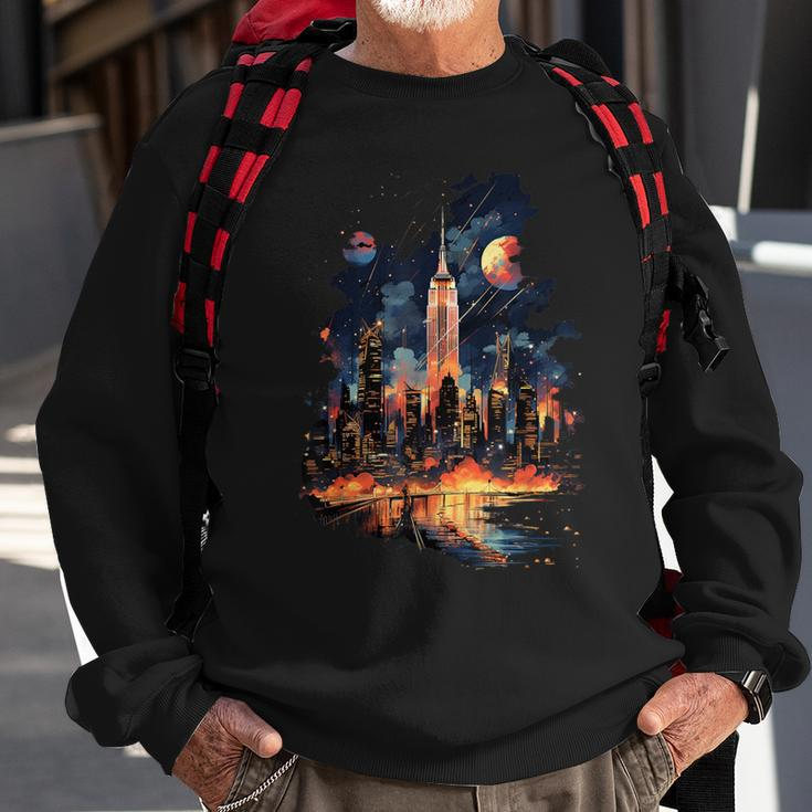 New York City Downtown Skyline Statue Of Liberty Nyc Sweatshirt Gifts for Old Men