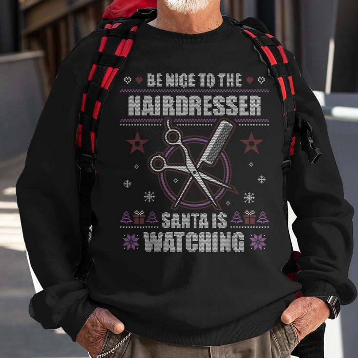 Be Nice To The Hairdresser Ugly Christmas Sweater Stylist Sweatshirt Gifts for Old Men