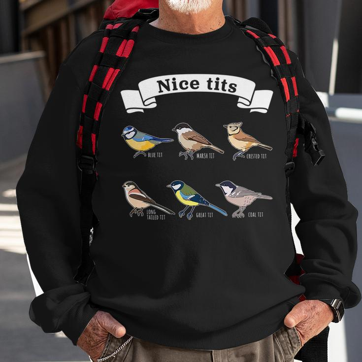Nice Tits | Bird Watching Gift For Birder & Ornithology Fan Bird Watching Funny Gifts Sweatshirt Gifts for Old Men