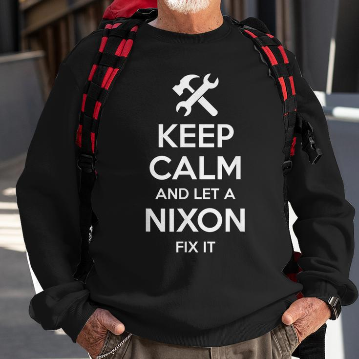 Nixon Funny Surname Birthday Family Tree Reunion Gift Idea Sweatshirt Gifts for Old Men