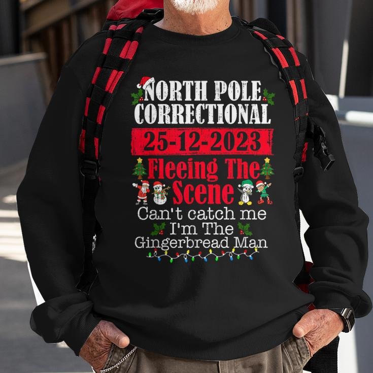 North Pole Correctional Fleeing The Scene Can't Catch Me Sweatshirt Gifts for Old Men