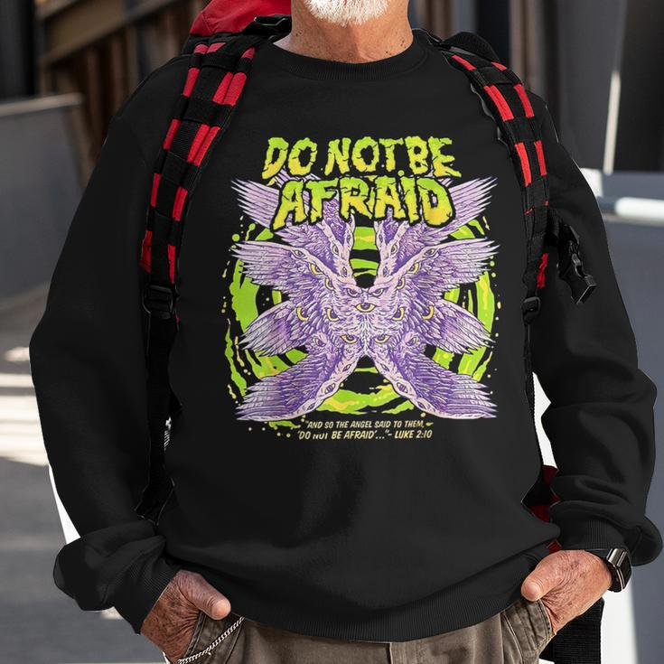 Do Not Be Afraid Realistic Angel Grunge Creepy Gothic Back Sweatshirt Gifts for Old Men