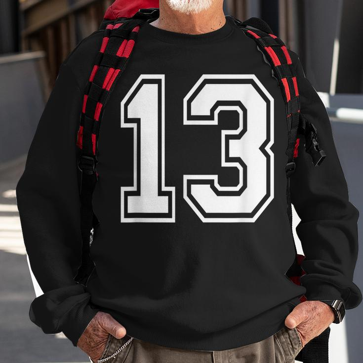 Number 13 Varsity Sports Team Jersey 13Th Birthday 13 Years Sweatshirt Gifts for Old Men
