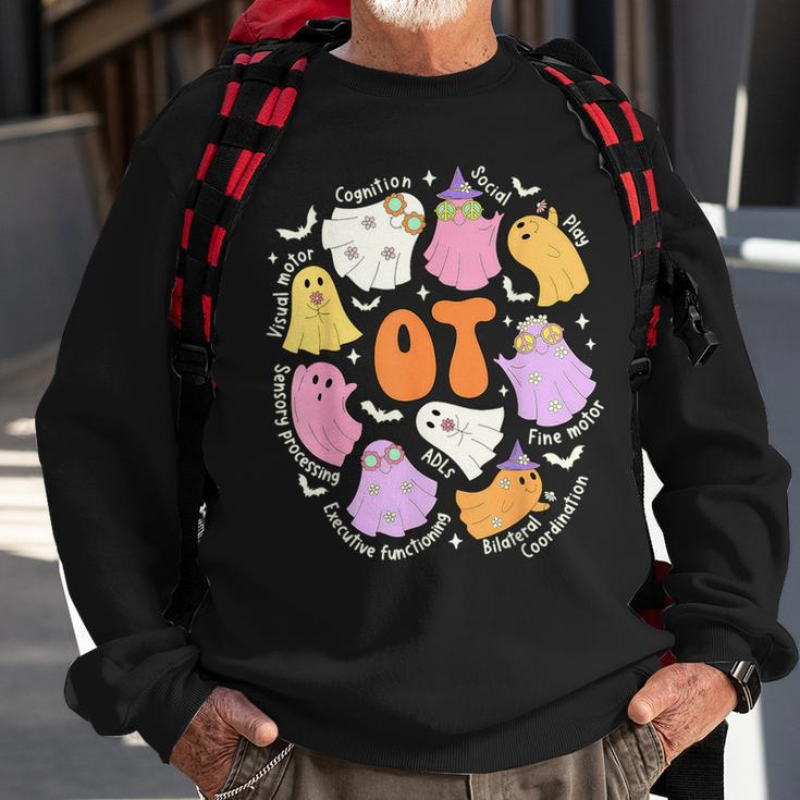Occupational Therapy Ot Ota Cute Ghost Hippie Halloween Sweatshirt Gifts for Old Men