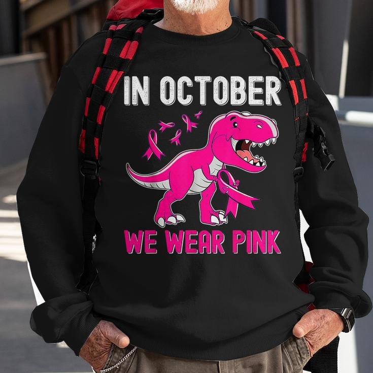 In October We Wear Pink Breast Cancer Sweatshirt Gifts for Old Men