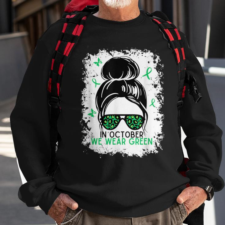 In Octobre We Wear Green Liver Cancer Awareness Sweatshirt Gifts for Old Men