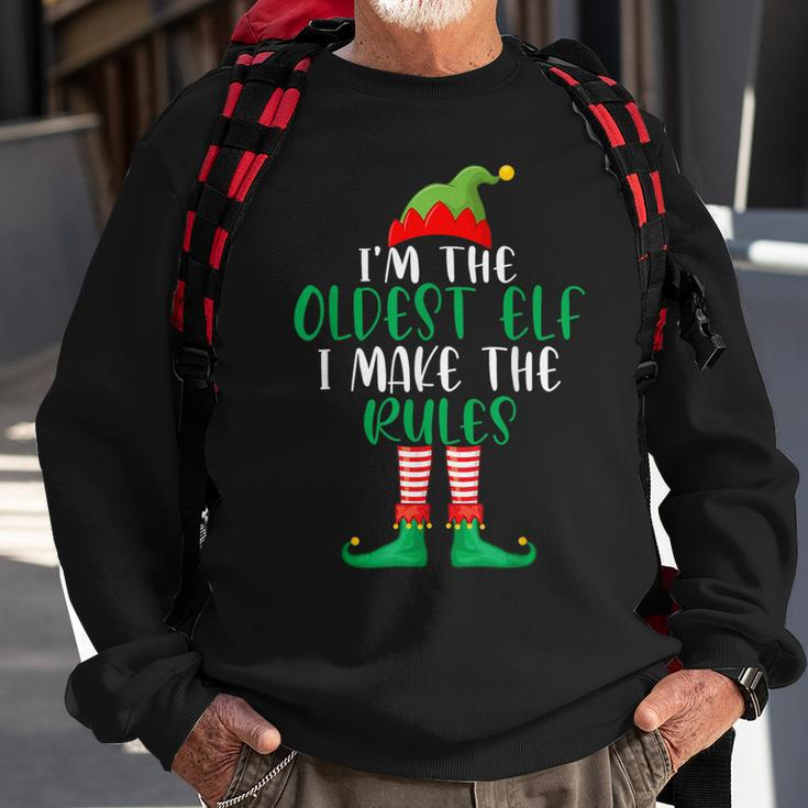 Oldest Elf Family Matching Christmas Pajama Party Sweatshirt Gifts for Old Men