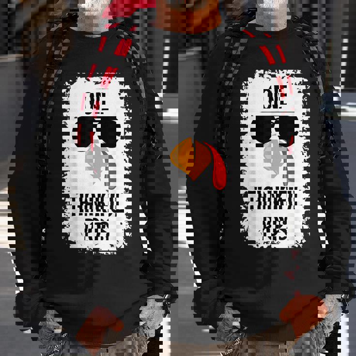 One Thankful Pops Thanksgiving Sweatshirt Gifts for Old Men