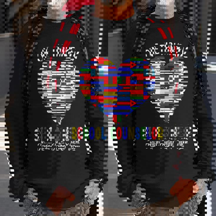One Thankful School Counselor Hispanic Heritage Month Flags Sweatshirt Gifts for Old Men