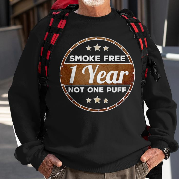 One Year Smoke Free Anniversary Quit Smoking Sweatshirt Gifts for Old Men