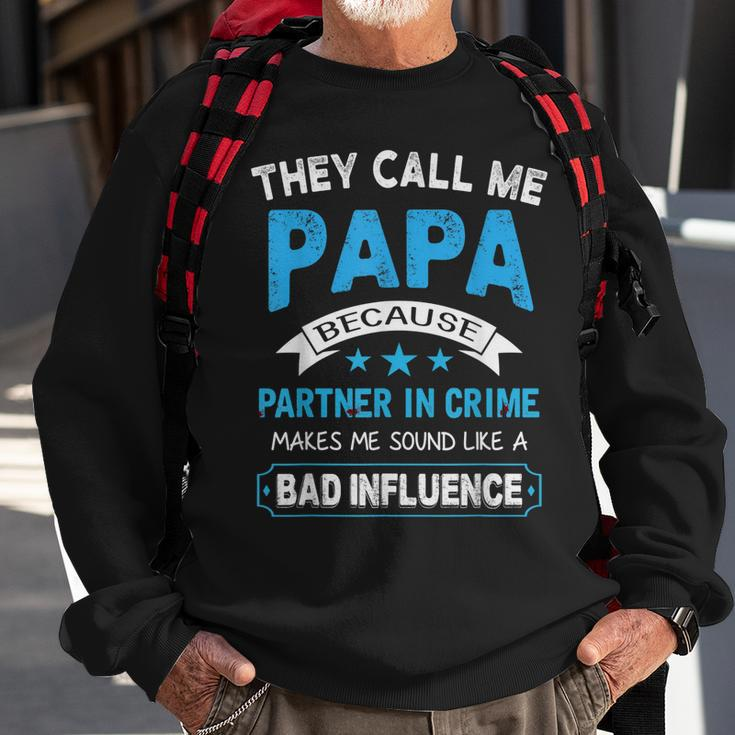 Papa Partner In Crime Grandpa Gift From Grandchildren Sweatshirt Gifts for Old Men