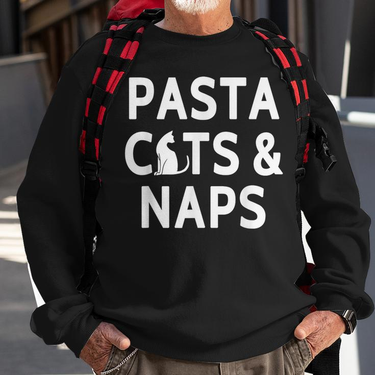 Pasta Cats & Naps Italian Cuisine And Cat Lover Sweatshirt Gifts for Old Men