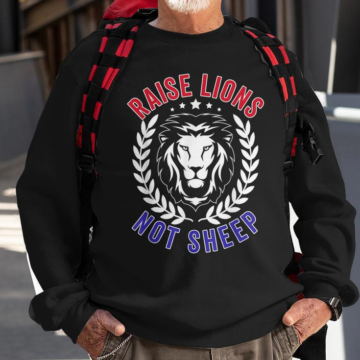 Patriot Party Raise Lions Not Sheep American Patriotic 2024 Sweatshirt Gifts for Old Men