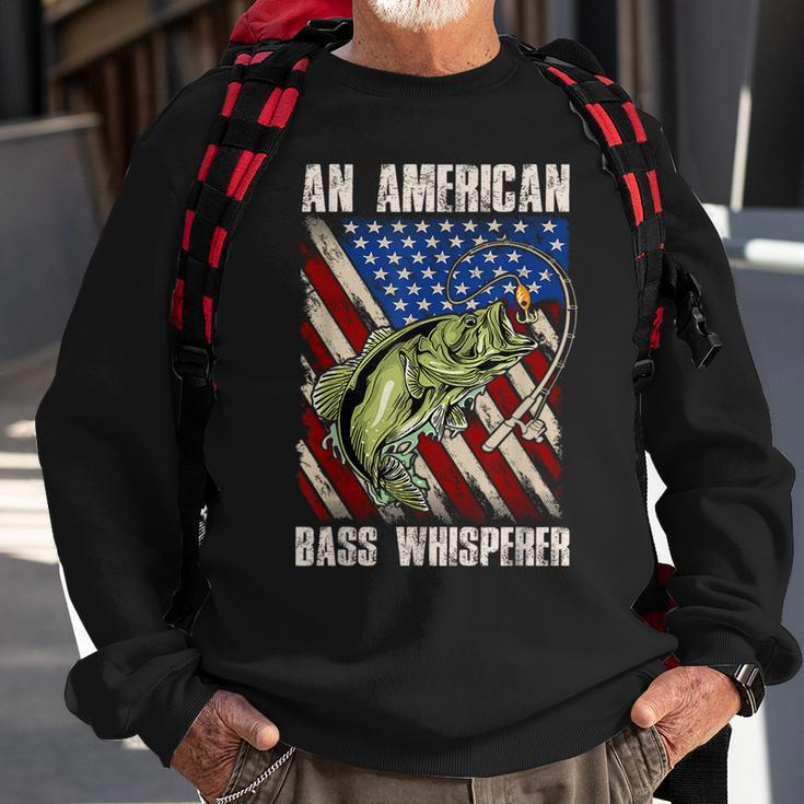 Patriotic Anglers American Bass Whisperer Fisherman Sweatshirt Gifts for Old Men