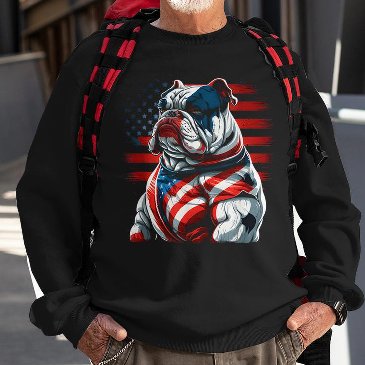 Patriotic Dog 4Th Of July Funny Bulldog Lover Patriotic Funny Gifts Sweatshirt Gifts for Old Men