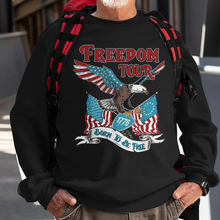 Patriotic Eagle American 4Th Of July 1776 Freedom Born Free Sweatshirt Gifts for Old Men