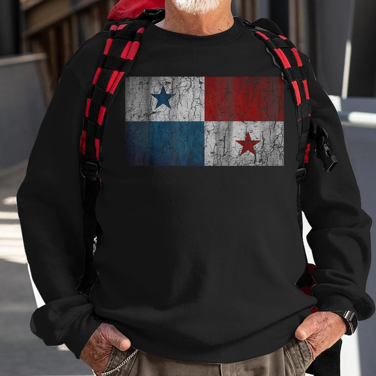 Patriotic Retro Flag Of Panama Distressed Sweatshirt Gifts for Old Men